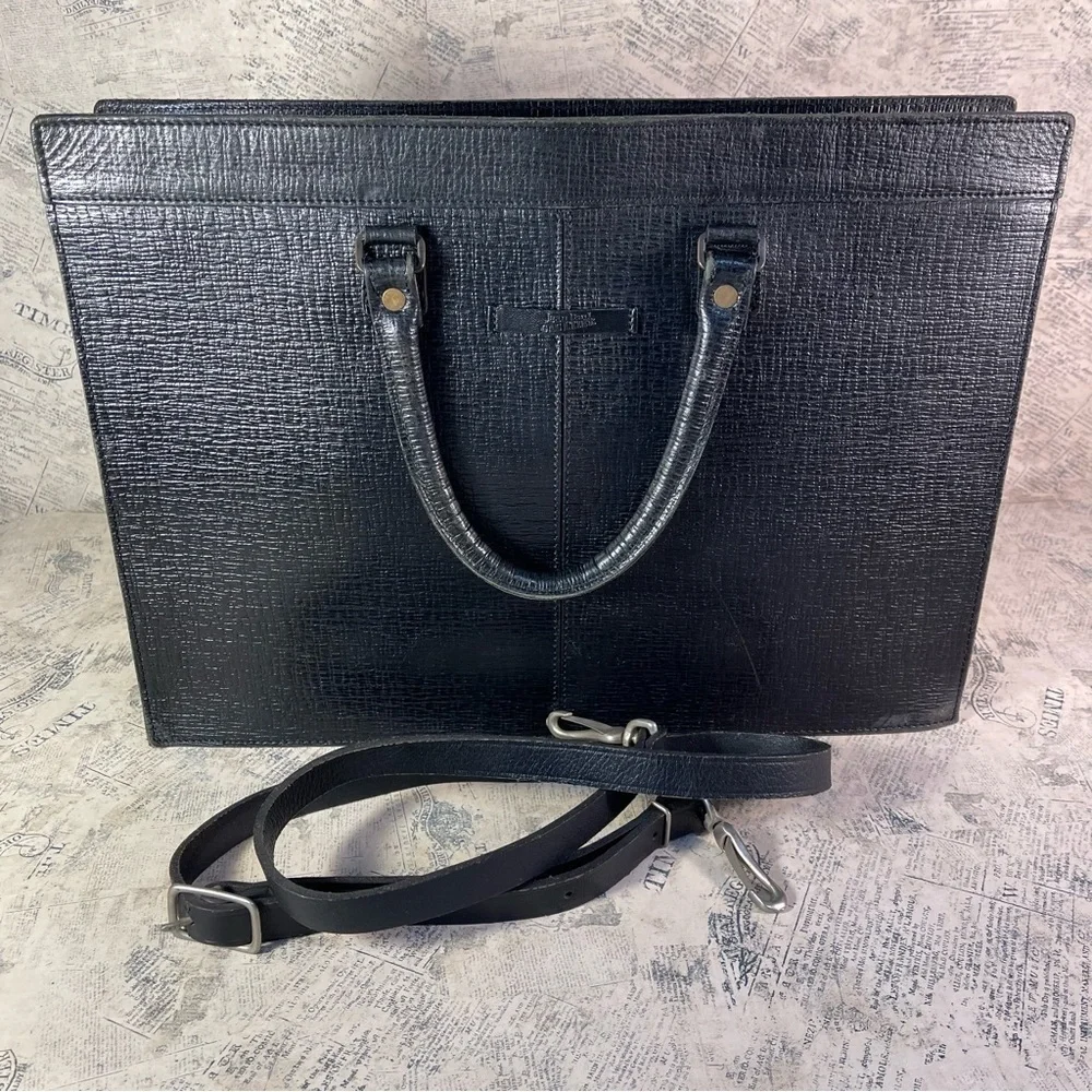 *ean Paul Gaultier 1990s Vintage Black Leather Structured Portfolio